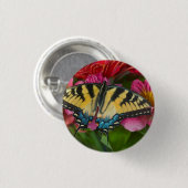 Ein Tiger Swallowtail Schmetterling Button (Vorne & Hinten)