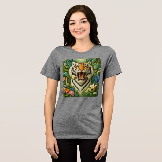 Ein Tiger Tri-Blend Shirt (Vorderseite voll)