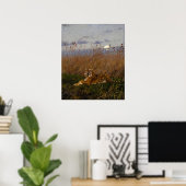 Ein Tiger unter den Rushs im Mondschein Poster (Heimbüro)