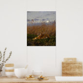 Ein Tiger unter den Rushs im Mondschein Poster (Küche)