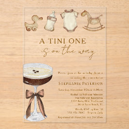 Ein Tini auf dem Weg Espresso Martini Babydusche Acryleinladungen