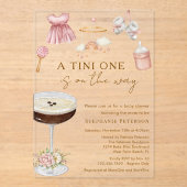 Ein Tini auf dem Weg Espresso Martini Babydusche Acryleinladungen (Vorderseite)