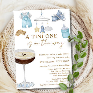 Ein Tini auf dem Weg Espresso Martini Babydusche Einladung