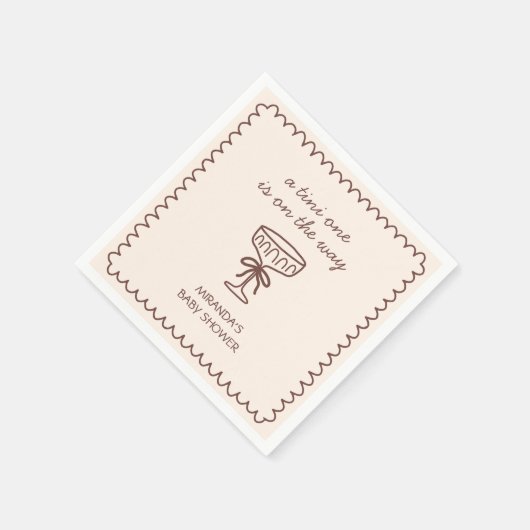 Ein Tini auf dem Weg Espresso Martini Babydusche Serviette (Ecke)