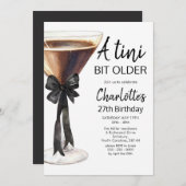 Ein tini bisschen älter Black Ribbon Martini Gebur Einladung (Vorne/Hinten)