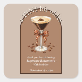 Ein Tini bisschen älter Martini Espresso Braun Bog Quadratischer Aufkleber
