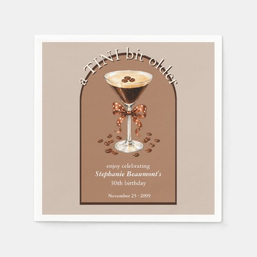 Ein Tini bisschen älter Martini Espresso Braun Bog Serviette (Vorderseite)
