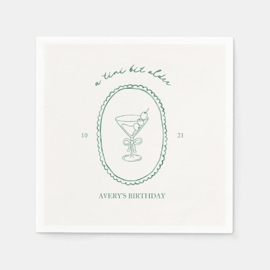 "Ein Tini bisschen älter" Martini Geburtstag Serviette (Vorderseite)