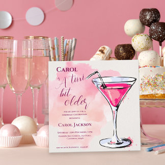 Ein Tini-Bisschen Älter Pink Martini Cocktail Gebu Magneteinladung