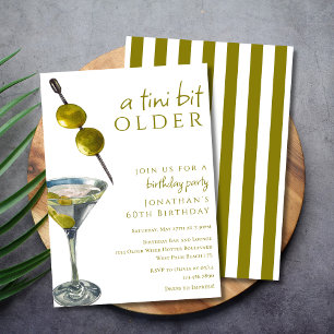 Ein Tini bisschen älter Zwei Oliven Dirty Martini  Einladung