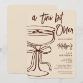 Ein Tini-Bisschen Älterer Espresso Martini 21. Geb Einladung (Vorne/Hinten)
