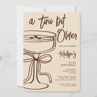 Ein Tini-Bisschen Älterer Espresso Martini 21. Geb Einladung