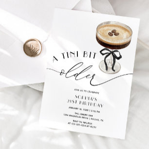 Ein Tini-Bisschen Älterer Espresso Martini 21. Geb Einladung