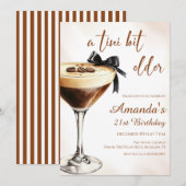 Ein Tini-Bisschen Älterer Espresso-Martini-Geburts Einladung (Vorne/Hinten)