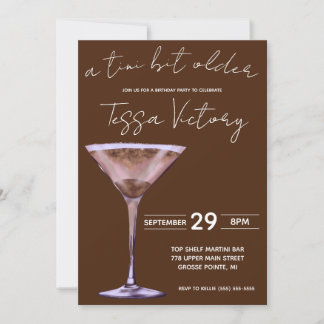 Ein Tini-Bit älter, Schokolade Martini Geburtstags Einladung