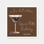 Ein Tini Bit Ältere Espresso Martini Themed Party Serviette (Vorderseite)