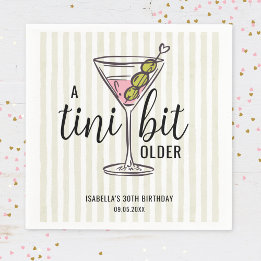 Ein Tini Bit Ältere Martini betrachtete Geburtstag Serviette