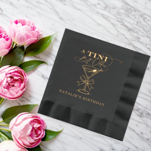 Ein Tini-Bit Ältere Martini-Foil gestempelt Napkin Servietten Mit Folie (Insitu (Hochzeit))