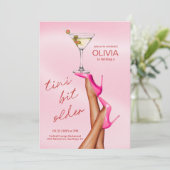 Ein Tini Bit ältere Martini Geburtstag Einladung P (Stehend Vorderseite)