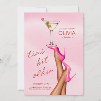 Ein Tini Bit ältere Martini Geburtstag Einladung P