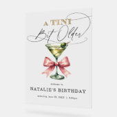 Ein Tini Bit Ältere Martini Pink Bow Empfang Acrylschild (Winkel)