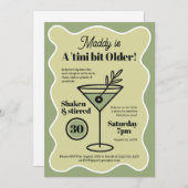 Ein Tini Bit Ältere Martini-Thema Geburtstag Einladung (Vorne/Hinten)