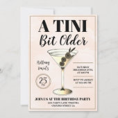 Ein Tini-Bit Ältere moderne Martini-Cocktail Gebur Einladung (Vorderseite)