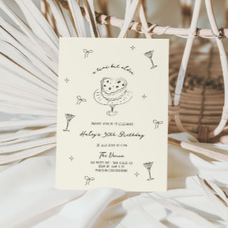 Ein Tini Bit Ältere Quirky Hand gezeichnet Geburts Einladung