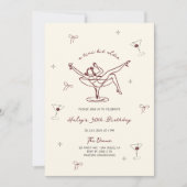 Ein Tini Bit Ältere Quirky Maroon Hand gezeichnet Einladung (Vorderseite)