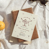 Ein Tini Bit Ältere Quirky Maroon Hand gezeichnet Einladung