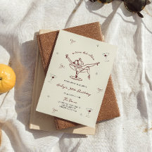 Ein Tini Bit Ältere Quirky Maroon Hand gezeichnet