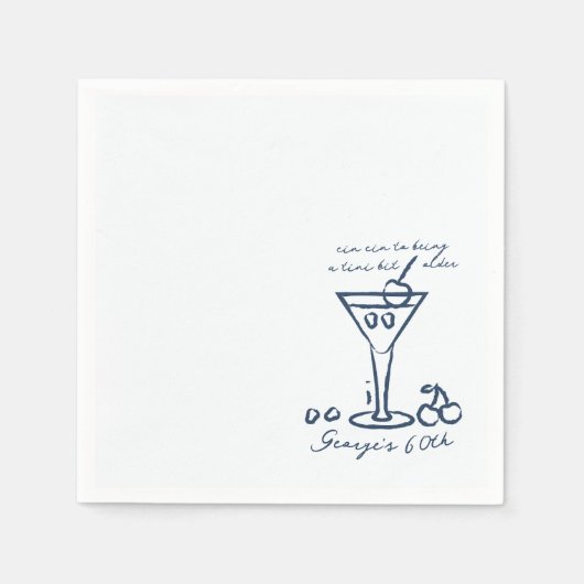 Ein Tini Bit älterer Cocktail Geburtstag Serviette (Vorderseite)