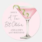 Ein Tini Bit älterer Martini Geburtstag Runder Aufkleber (Vorderseite)