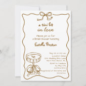 Ein Tini-Bit braunes, handgezeichnetes Martini-Bra Einladung (Vorderseite)