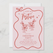 Ein Tini Bit Festive' Fun Doodle Weihnachten Party Einladung (Vorderseite)