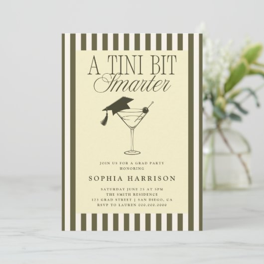 Ein Tini-Bit intelligenter Abschluss Einladung (Stehend Vorderseite)