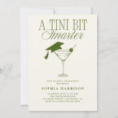 Ein Tini-Bit intelligenter grüner Abschluss Einladung (Vorderseite)