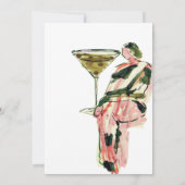 Ein Tini Bit Künstlerischer Martini zum Geburtstag Einladung (Rückseite)