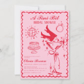 Ein Tini Bit Modernes Wavy Scribble-Brautparty Einladung (Vorderseite)