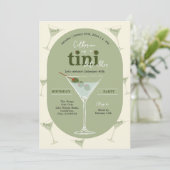 Ein Tini Bit Older Martini Geburtstag Einladung (Stehend Vorderseite)