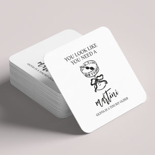 Ein Tini Bit Older Martini Geburtstagsparty Gefall Rechteckiger Pappuntersetzer