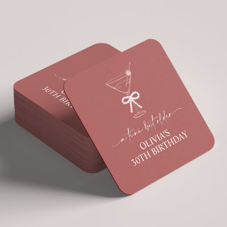 Ein Tini Bit Older Martini Geburtstagsparty Gefall Rechteckiger Pappuntersetzer