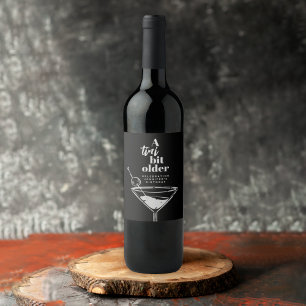 Ein Tini Bit Older Martini Moderner Schwarzer Gebu Weinetikett