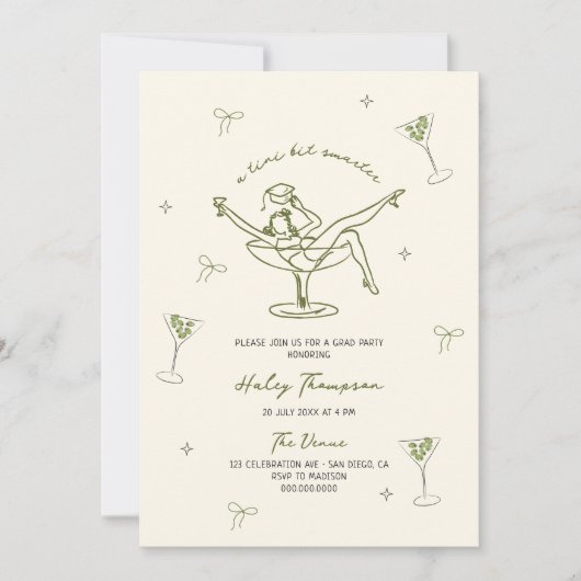 Ein Tini-Bit schlauer, schlauer handgezeichneter A Einladung (Vorderseite)