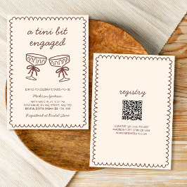 Ein Tini-Bit Verlobte Hand gezeichnet Espresso Mar Einladung