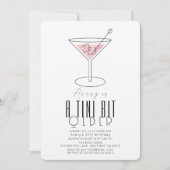 Ein Tini etwas älter, modern pink Martini Geburtst Einladung (Vorderseite)