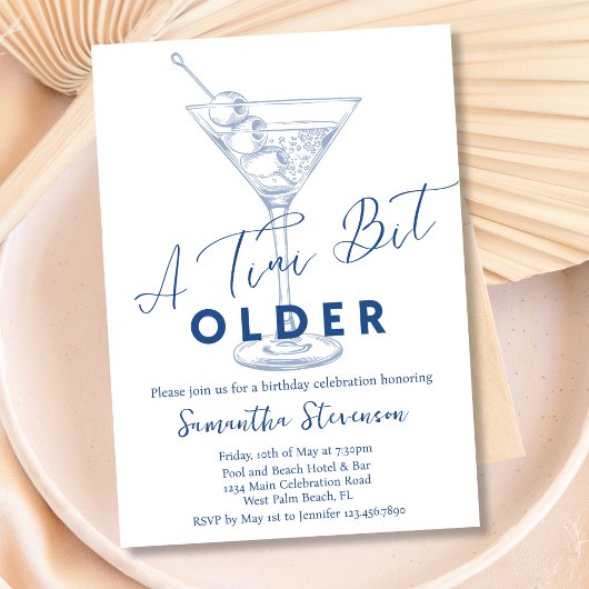 Ein Tini etwas älter moderne minimale Blue Geburts Einladung