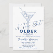 Ein Tini etwas älter moderne minimale Blue Geburts Einladung (Vorderseite)