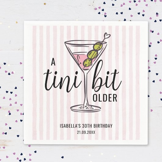 Ein Tini etwas älter Pink Martini betrachtete Gebu Serviette