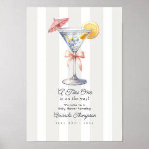 Ein Tini ist auf dem Weg Martini Baby Shower Begrü Poster